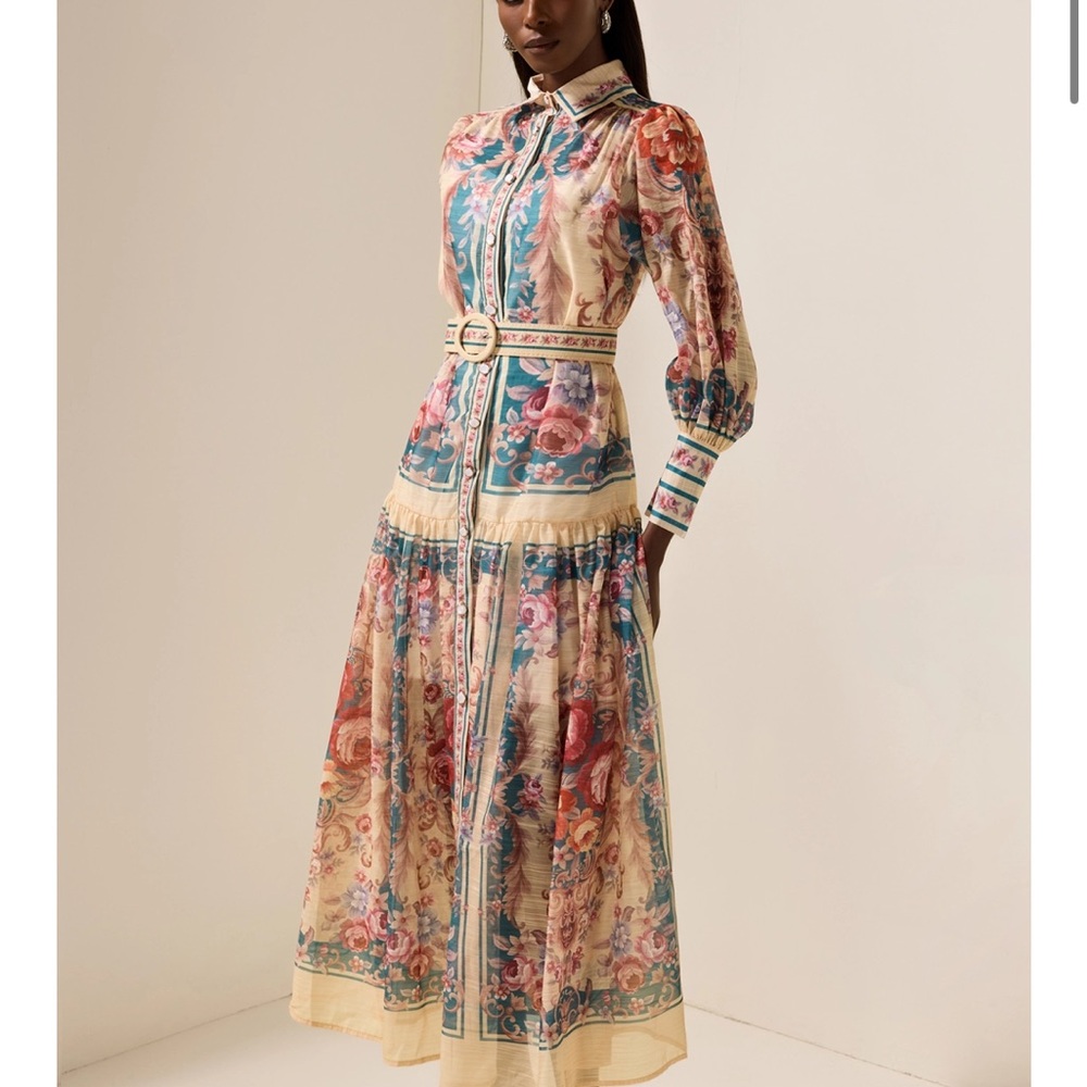NWT Vintage-Inspired Floral Long Sleeve Dress